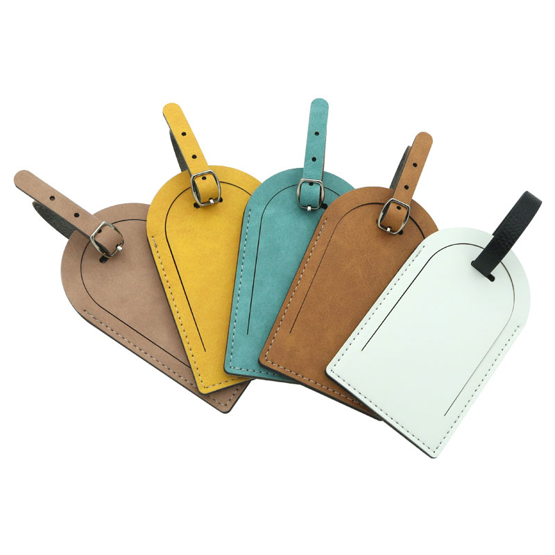 Étiquette de bagage en cuir PU double face colorée par sublimation - Arcuation