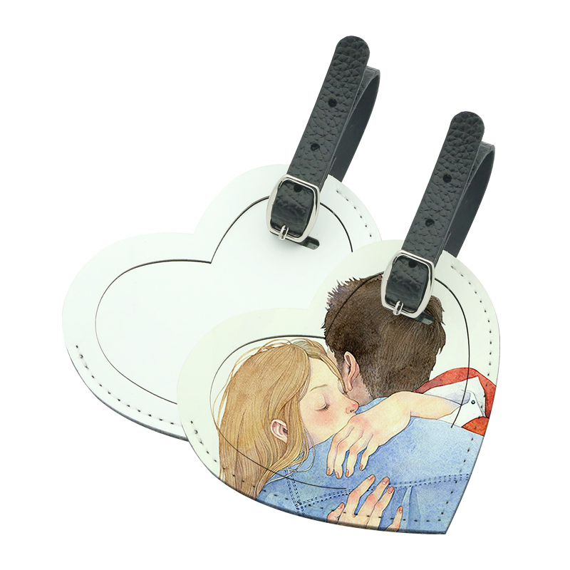 Étiquette de bagage en cuir PU par sublimation - Imprimable double face