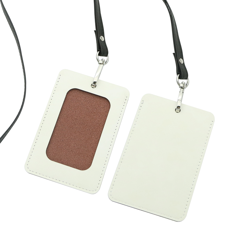 Porte-badge d'identification en similicuir par sublimation - Droit