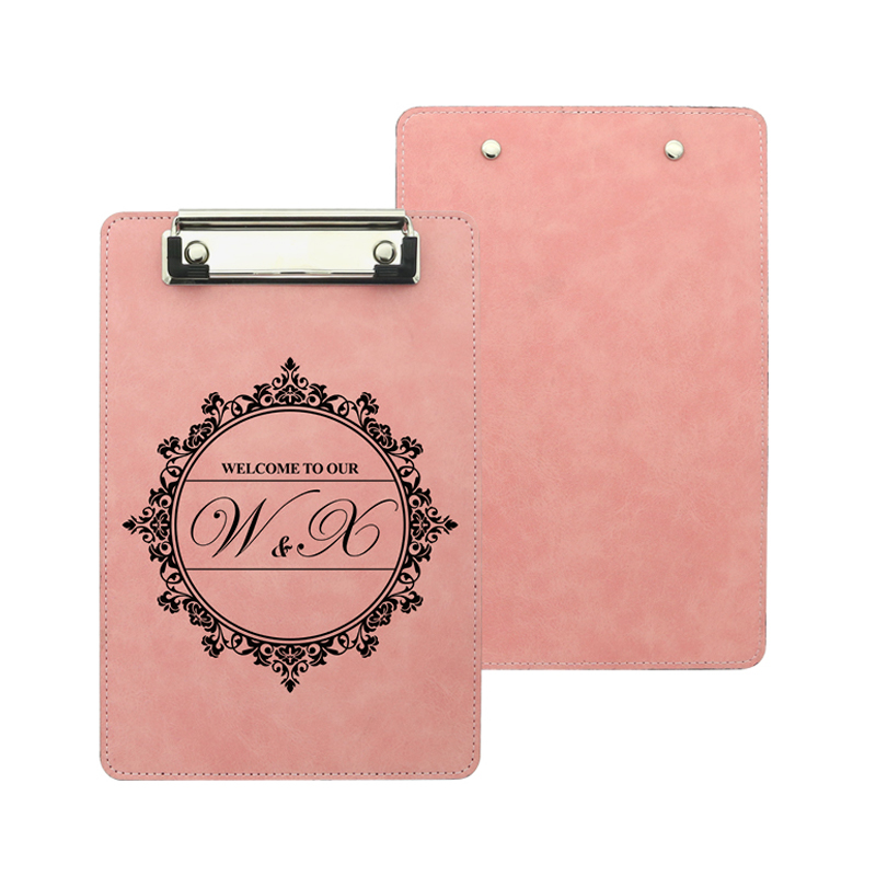 Presse-papiers en cuir PU par sublimation avec clip en métal - A4