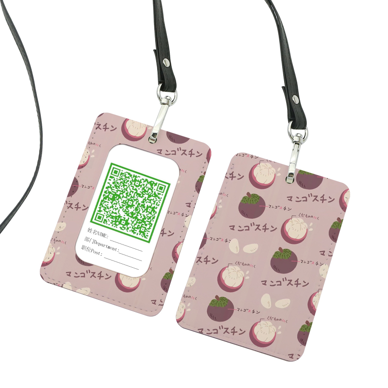 Porte-badge d'identification en similicuir par sublimation - Droit