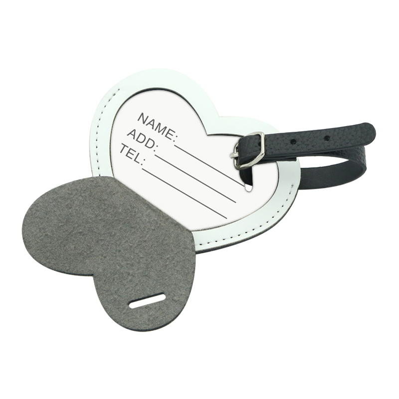 Étiquette de bagage en cuir PU par sublimation - Imprimable double face