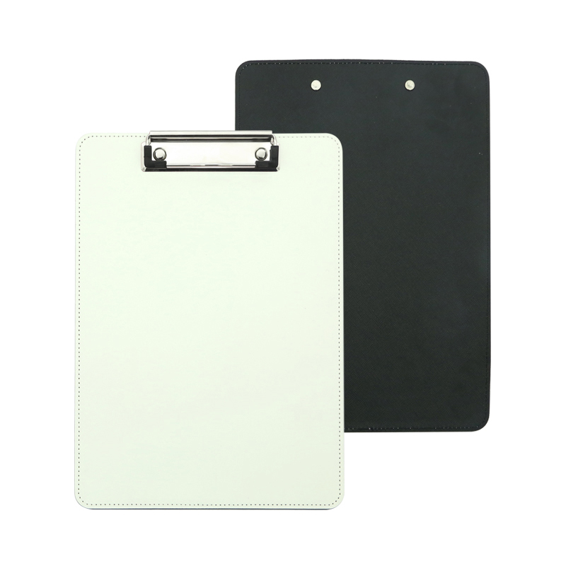 Presse-papiers en cuir PU par sublimation avec clip en métal - A4