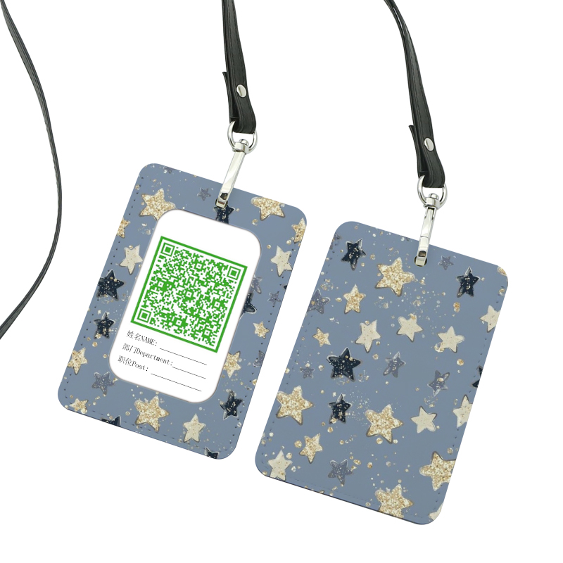 Porte-badge d'identification en similicuir par sublimation - Droit