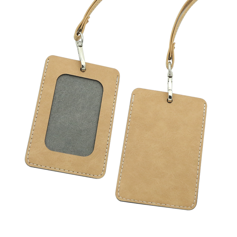 Porte-badge d'identification en similicuir par sublimation - Droit