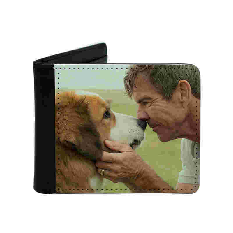 Portefeuille à deux volets en similicuir par sublimation pour hommes avec poche à monnaie
