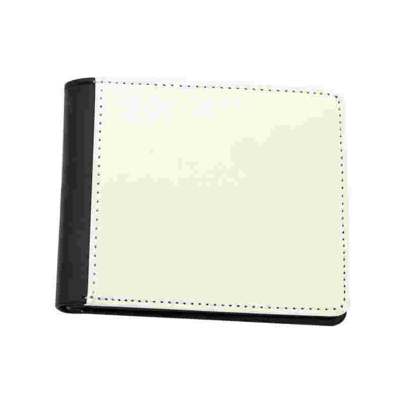 Portefeuille à deux volets en similicuir par sublimation pour hommes avec poche à monnaie