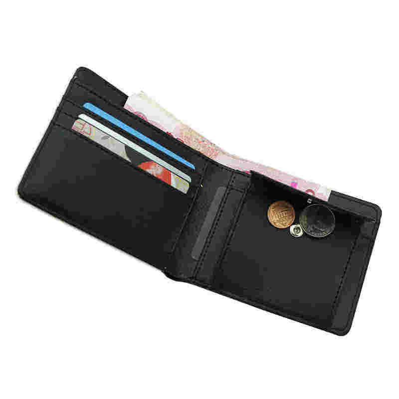 Portefeuille à deux volets en similicuir par sublimation pour hommes avec poche à monnaie