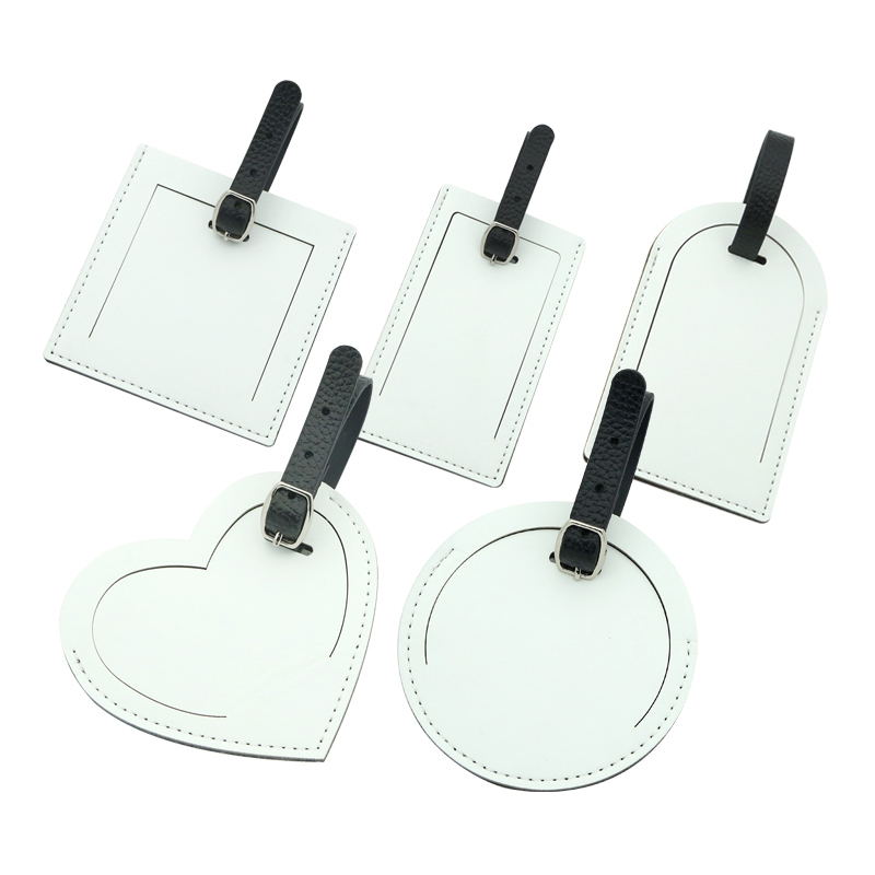 Étiquette de bagage en cuir PU par sublimation - Imprimable double face