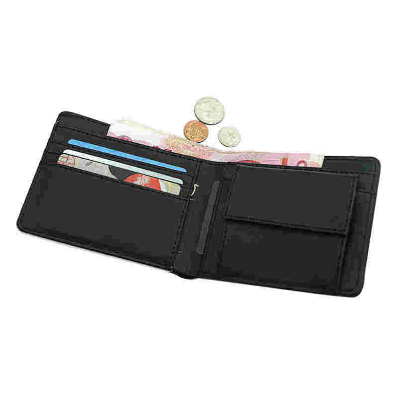 Portefeuille à deux volets en similicuir par sublimation pour hommes avec poche à monnaie
