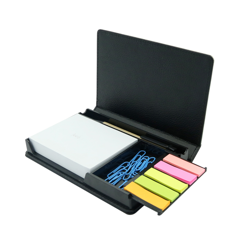 Boîte de notes autocollantes en similicuir par sublimation - Rectangulaire