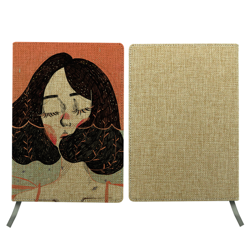 Carnet modifiable en jute par sublimation - Format A5